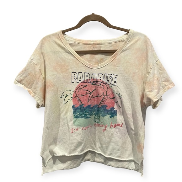 OFFLINE AERIE Tie Dye Paradise Graphic Slub Tee Small - Picture 1 of 4